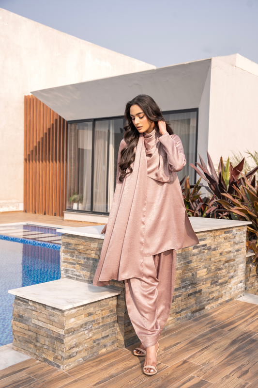 Velvet Silk Drape Coord Set