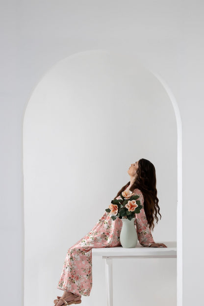 Blush Peony - Printed Silk Coord