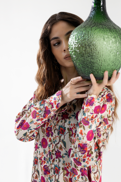 Crimson Poppy - Printed Silk Coord