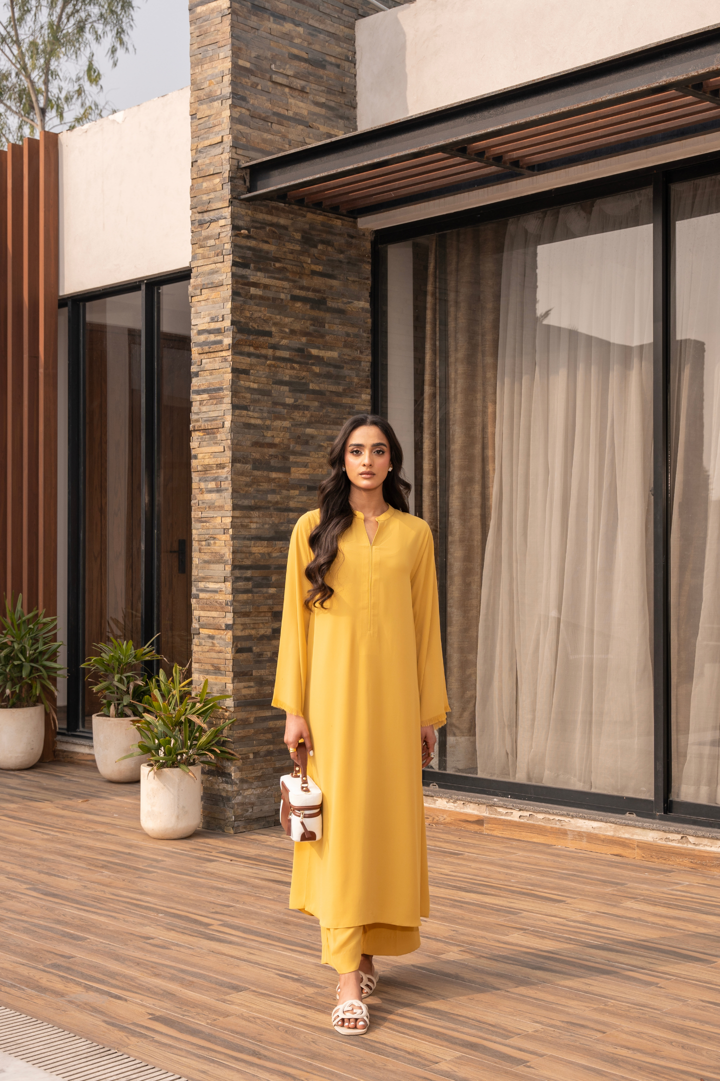 Spicy Mustard Fringe Coord Set