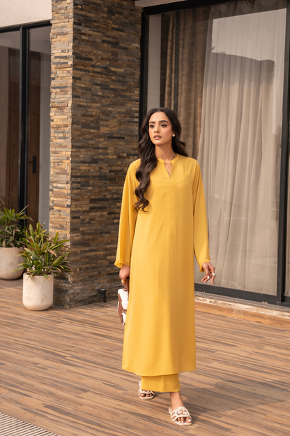 Spicy Mustard Fringe Coord Set