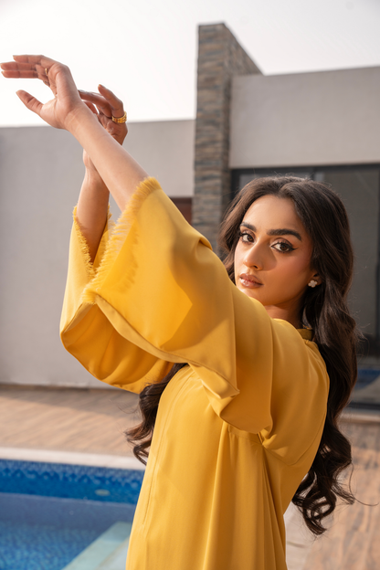 Spicy Mustard Fringe Coord Set