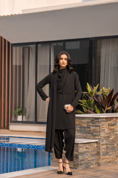 Black Drape Coord Set