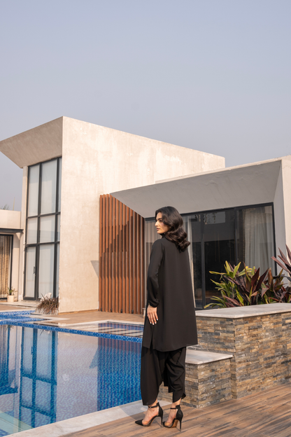 Black Drape Coord Set