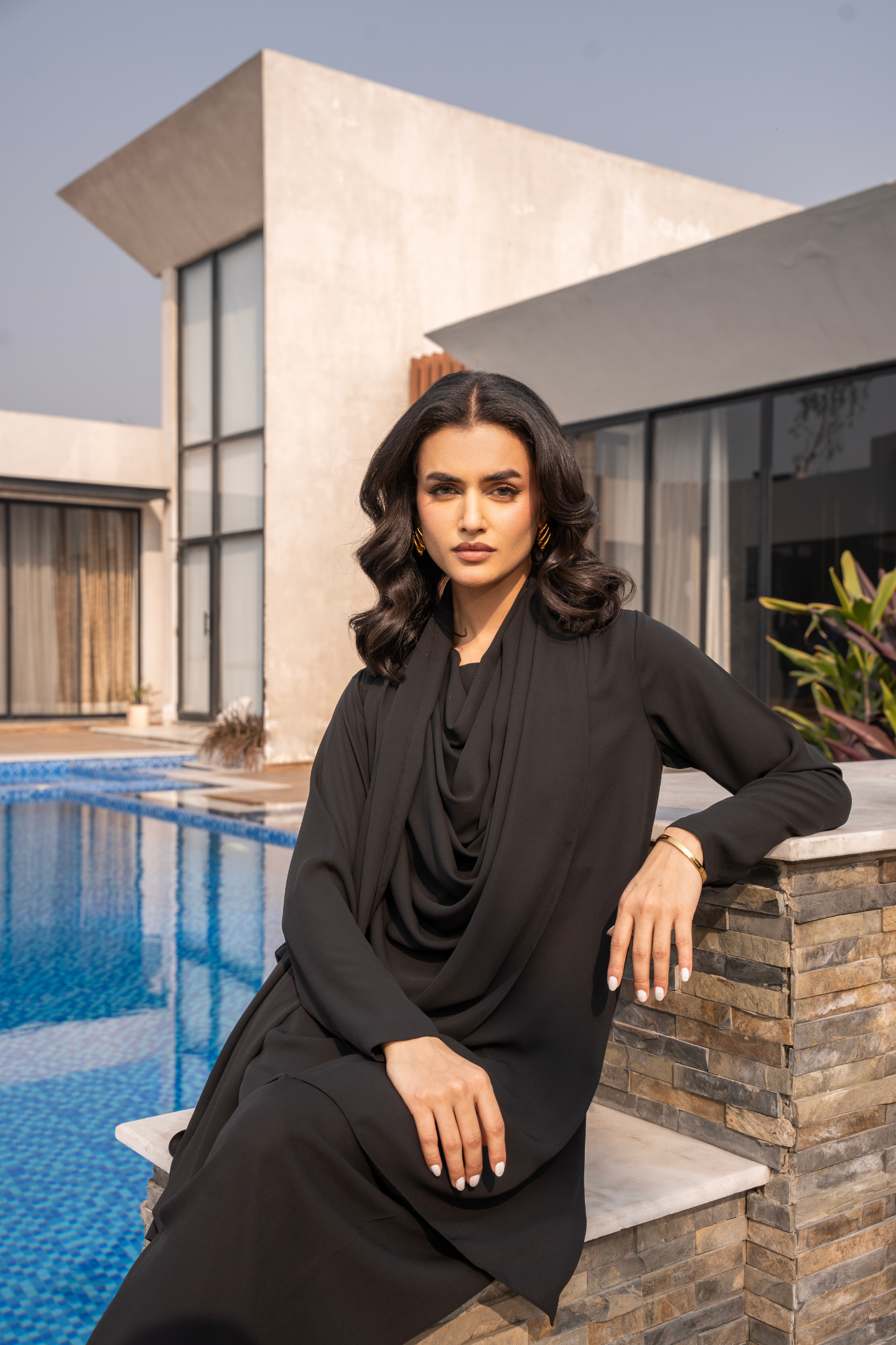 Black Drape Coord Set