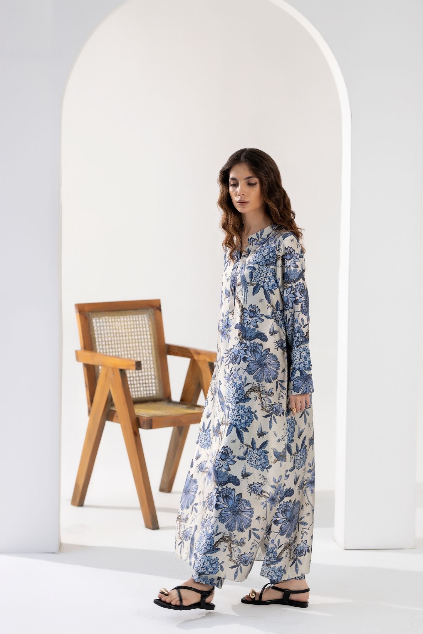 Blue Iris - Printed Silk Coord