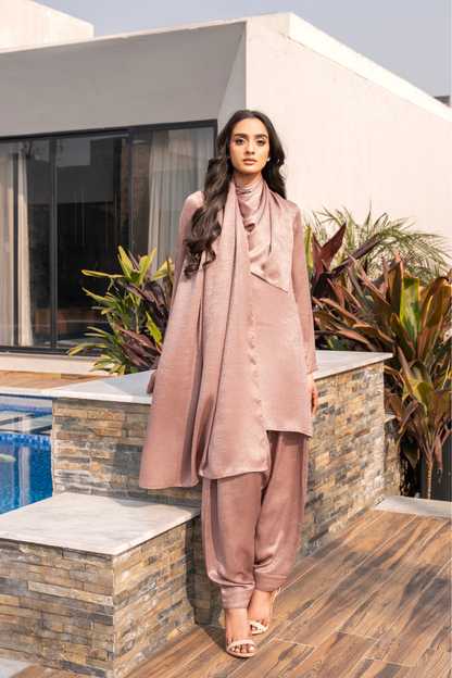 Velvet Silk Drape Coord Set