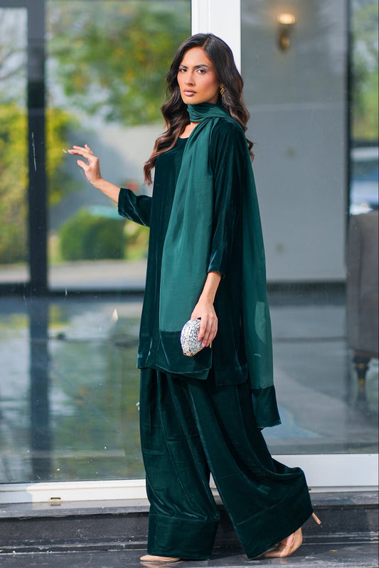 Bottle Green Farshi Shalwar Set