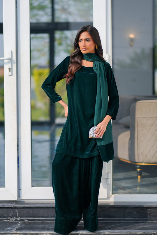 Bottle Green Farshi Shalwar Set