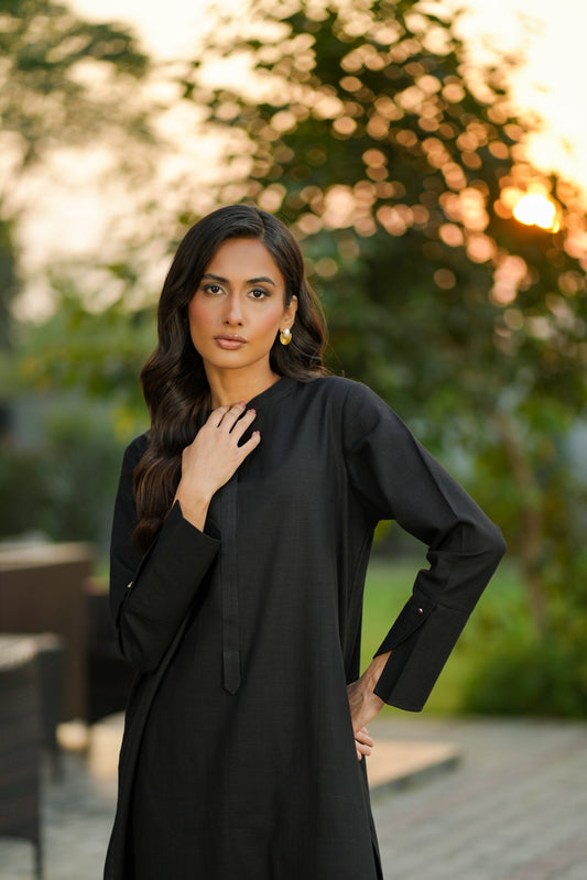Classic Black Khaddar Coord