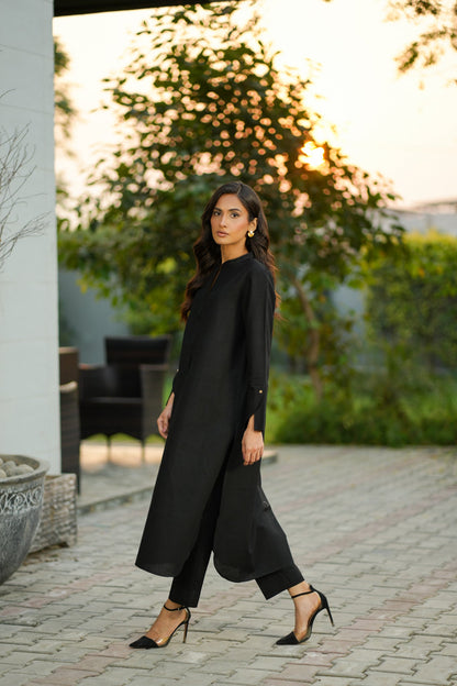 Classic Black Khaddar Coord
